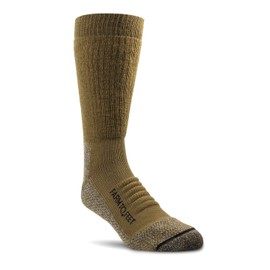 Farm to Feet Quantico Full Cushion Extended Crew Merino Wool Socks (Coyote Brown, X-Large)