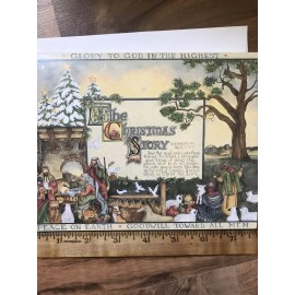 Vintage Unused Christmas Card Lang Ellen Stouffer Religious Luke 2:10-11 W/envel