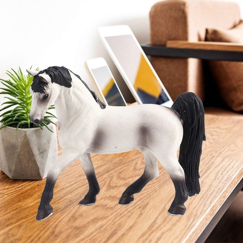 Simulación de Caballo Blanco Modelo Animal Estatua Chico Jugar Regalo