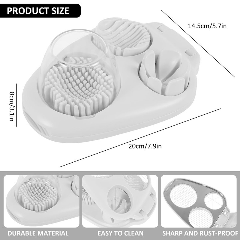 Egg Slicer for Boiled Eggs, 3 in 1 Stainless Steel
