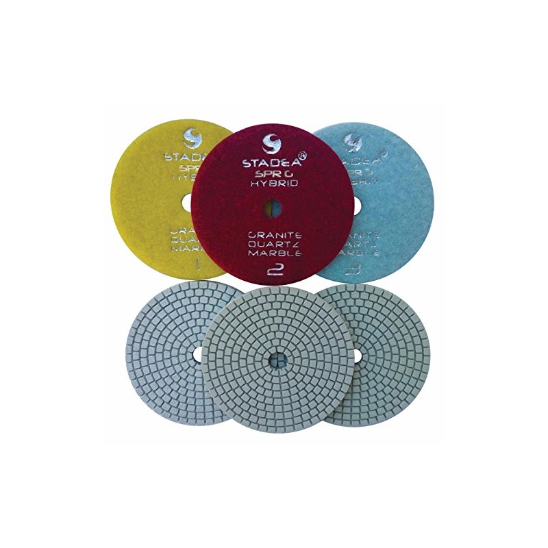 Stadea PPH101S 4" Diamond Polishing Pads Three 3-Step Set Wet