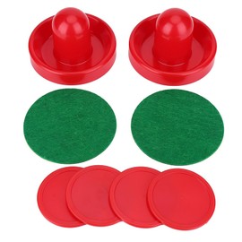 Pilipane Hockey Pusher, Lightweight Air Hockey Replacement Pucks & Slider Pushers Goalkeeper for Game Tables, Equipment, Accessories (2 Pushers, 4 Puck Pack) (Centre 76 mm)
