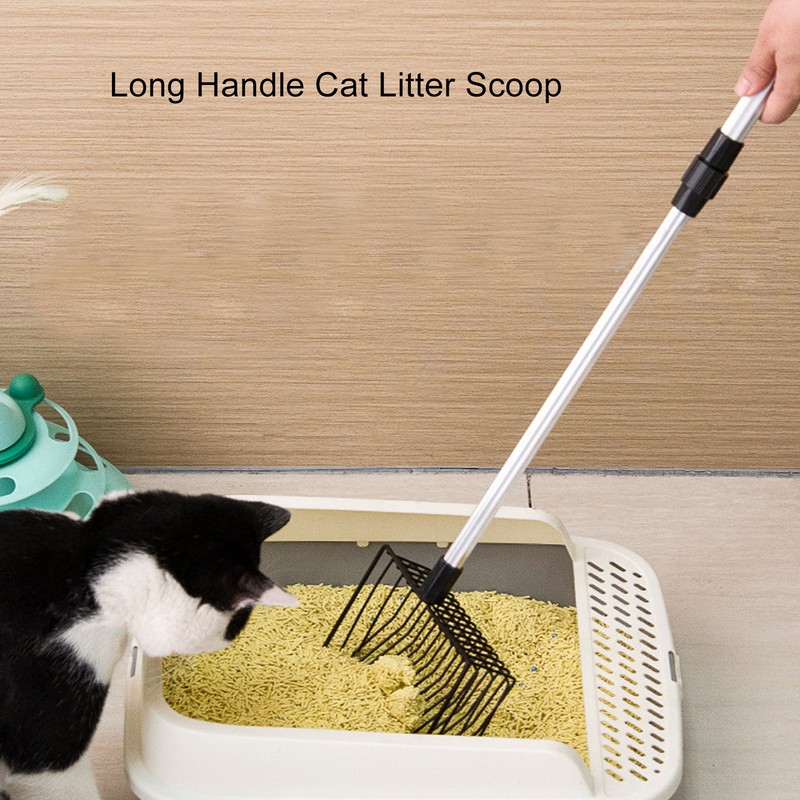 Extendable Cat Litter Scoop Lightweight Versatile Fine Screen Long Handle
