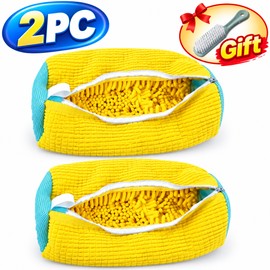 2 Packs Shoe Washing Bag for Laundry Machine – Protective Mesh Organizer with Soft Fiber Padding for Cleaning Sneakers and Everyday Footwear 