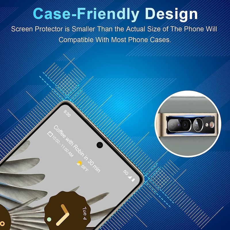 CWQZGUF Screen Protector Compatible with Pixel 7 Pro 5G, [3+3