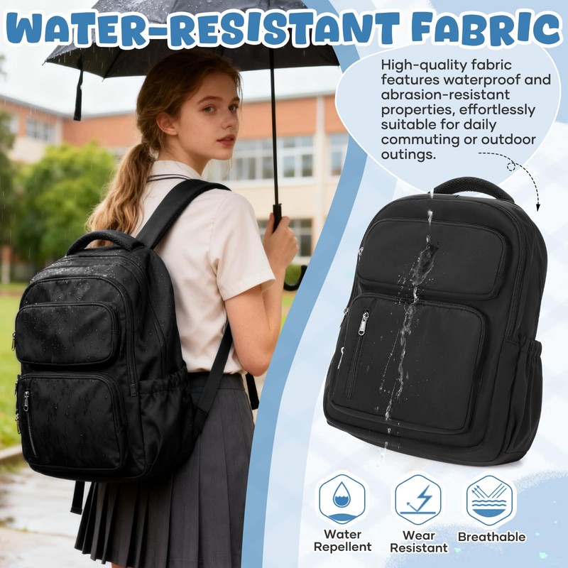 bluterm School Backpack for Women Men Lighweght Middle School Bookbag