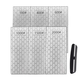 Diamond Sharpening Stone for 6 PCS Diamond Plate Honing Stone for Kitchen Sharpening Dull Knives Grindstone (SET-B)