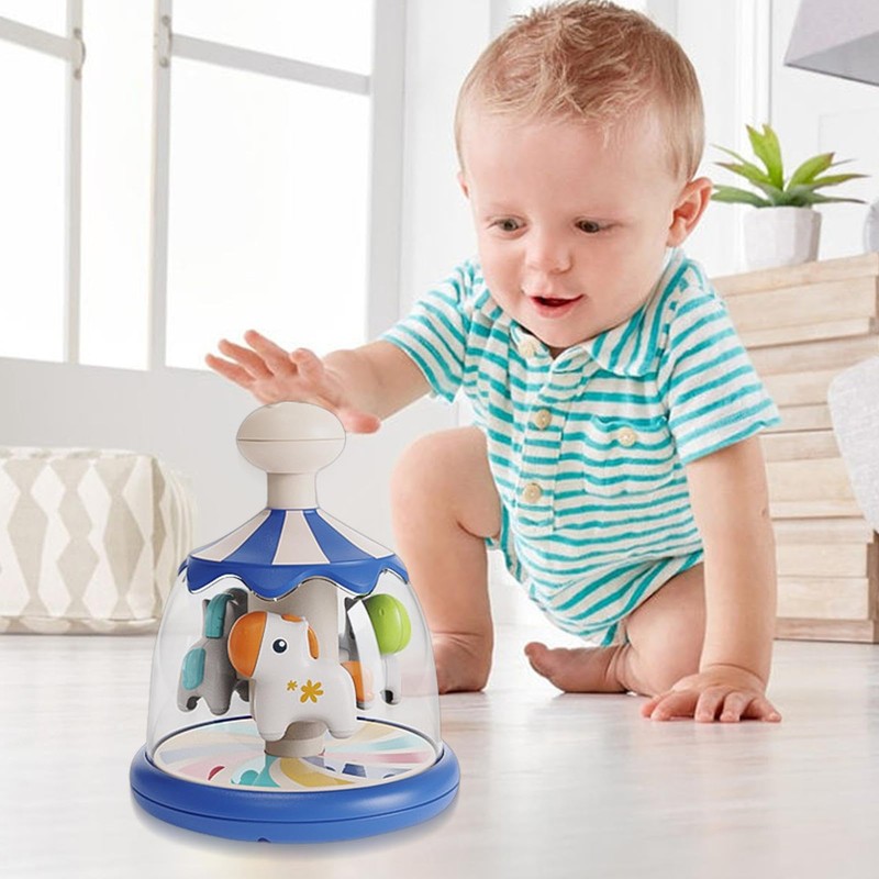 Press and Spin Toy - Interactive Developmental Toy,Adorable Colorful Rotating