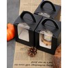 Gcardist Black Cupcake Boxes Single Cupcake Holder Disposable 25 Pieces