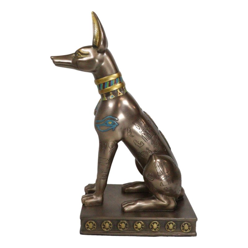 Large Egyptian Jackal Dog Anubis Statue 12.5"H God Of Mummification