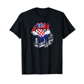 Retro Vintage Patriotic Croatian Banner Flag Croatia Fan T-Shirt