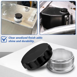 ID 2"/50.8mm Weld Gas Cap Aluminum Alloy Fuel Cap with Weld On Filler Neck Oil Tank Cap for Automotive and Industrial Applications (BLACK)