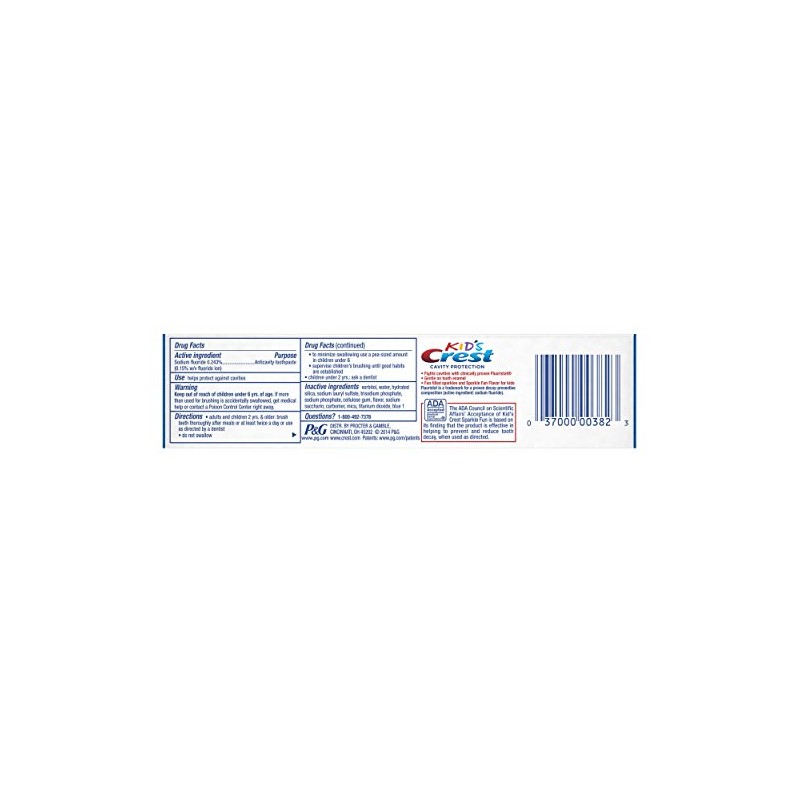 Crest Kids Cavity Protection Toothpaste, Sparkle Fun Flavor, 4.6 oz,