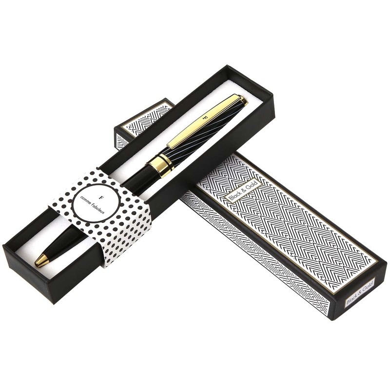 La carterie 76000826 Ballpoint Pen Set Black & Gold with