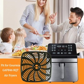 QLRGNE 8QT Air Fryer Crisping Plate for Gourmia GAF846 Air Fryers, Upgraded Nonstick Air Fryer Grill Pan Plate Crisper Tray Rack Insert Grate Shelf Grid for 8QT Gourmia Air Fryers, Dishwasher Safe