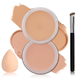 LZXLUKGIR 2PCS Under Eye Concealer for Dark Circles Color Correcting Corrector Full Coverage,Pro Tattoo Cover up Makeup Concealer Makeup (03 Netural+04 Light)