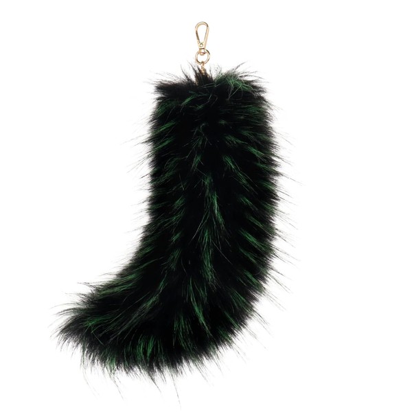 QinRuan Fluffy women's bag fox tail pendant keychain, cosplay faux
