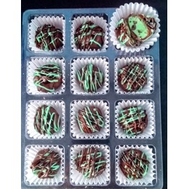 Bliss Lane Sweets Mint Chocolate Chip Truffles!! St. Patrick's Day! 1 Dozen Gift Box!!