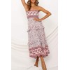 ZESICA Women's Summer Bohemian Floral Printed Strapless Beach Party Long