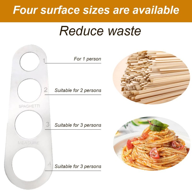 Lmyzcbzl 4-Holes Stainless Steel Spaghetti Measurer, Spaghetti Measuring Ruler, Stainless