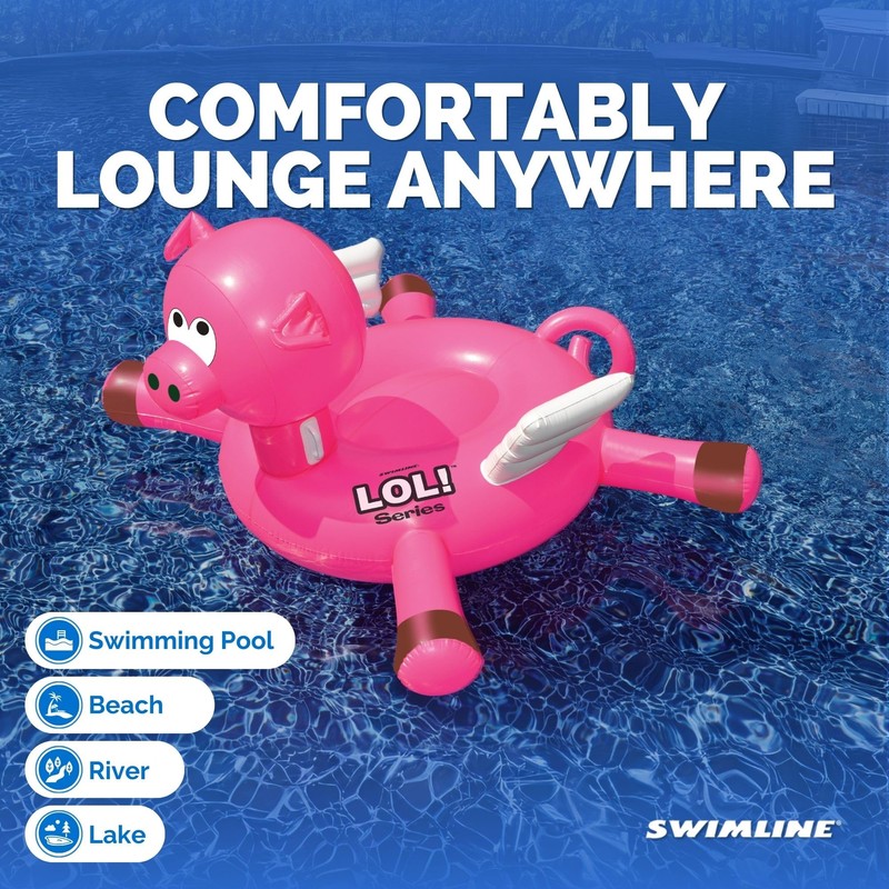 SWIMLINE ORIGINAL 90266 Giant Inflatable LOL Pig Pool Float |