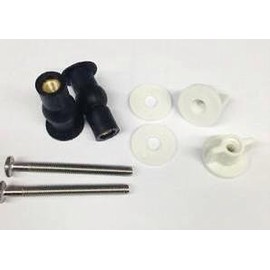 Toilet Seat Fixings Top Fix And Bottem Fix Universal Pack Well Nut WC Blind Hole Fitting Rubber Back To Wall 1 PAIR- Handyfix Brand