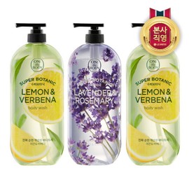 [LG Household & Health Care] On the Body Super Botanic Body Wash 900g / [LG생활건강] 온더바디 수퍼보타닉 바디워시 900g X 3개(레몬2+라벤더1) [복합구성], 1개, 2.7kg