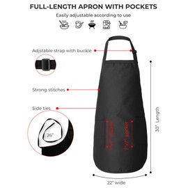 Tstars Funny Aprons for Men Grill Master Kitchen Cooking BBQ Mens Chef Apron One Size Black