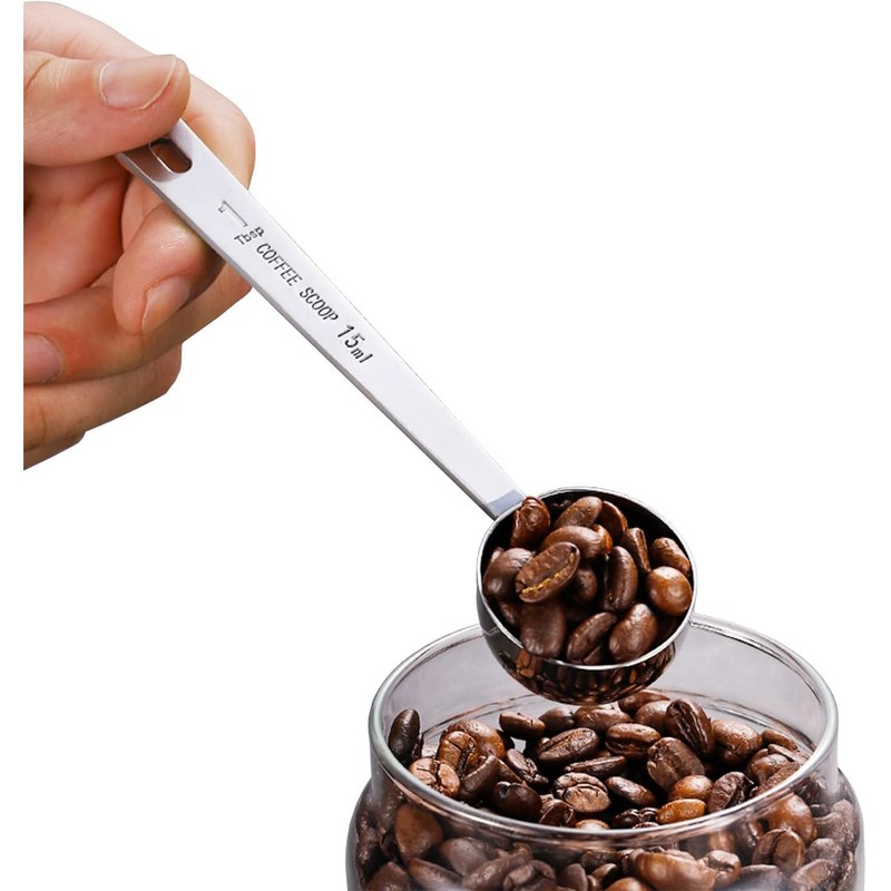 Jasni Stainless Steel 1 Tablespoon Measuring Coffee Scoop Spoon, Set