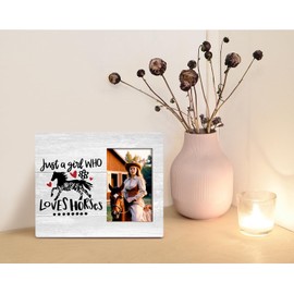 Orchroma Horse Picture Frame,Just A Girl Who Loves Horses,Horse Lover Horse Rider Girls Gifts,Horse Themed Wall Tabletop Picture Frames for Office Home Girls Bedroom,8x10 Picture Frame