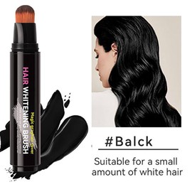 Hair Root Touch Up Stick & Brush – Temporary Hair Dye Pen for Grey Coverage, Natural-Looking Root & Beard Touch Up, Easy to Use, Travel-Friendly, for Men & Women (black)