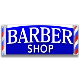Barber Shop Vinyl Banner 5 Feet Wide by 2 Feet Tall
