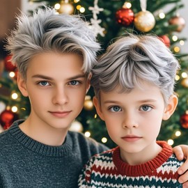 Temporary Silver Gray Hair Spray Color, Luxury Coloring Mud Grey Hair Dye Wax, Washable Treatment with All Day Hold. Non-Greasy Matte Hairstyle Ash for Party, Cosplay, Christmas (2pc, Gray)