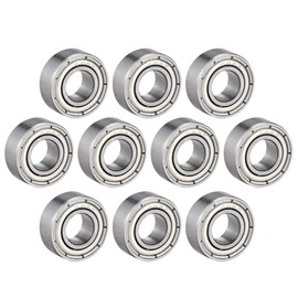 sourcing map 686ZZ Ball Bearing 6mm x 13mm x 5mm Double Shielded 686-2Z Deep Groove Bearings, Chrome Steel (Pack of 10)