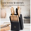 Black and Gold Knife Set for Kitchen with Block –