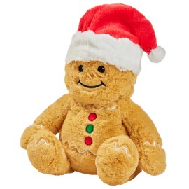 Warmies Gingerbread Man, Microwavable Slighly Scented with French Lavender, Chill in a Freezer for Cooling Relief, Cuddly Soft Warmer