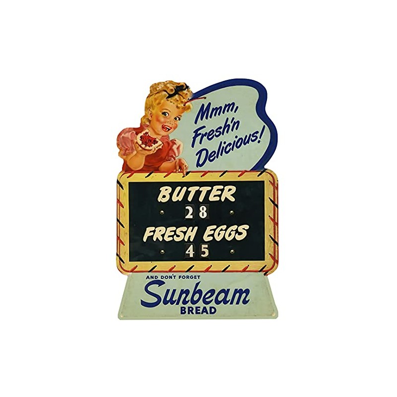 Butter and Fresh eggs Sunbeam Bread Advertisement Metal Sign