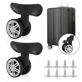 Agatige Suitcase Wheels, Universal Draw Bar Box Wheels Accessory Wheel Suitcase Luggage Carrier Wheel Replacement (Black)