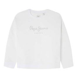 Pepe Jeans Girls' Winter Rose Sweatshirt, White (White)