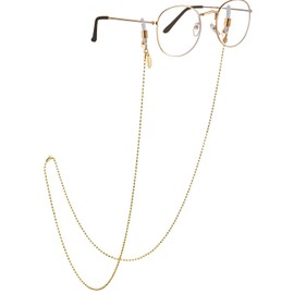 AllenCOCO 14 K Gold Plated Faceted Beads Eyeglass Chains for Women Sunglass Retainer Strap Eyewear Retainer Eyeglass Strap Holder