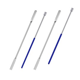 Soolkerr 4 Pcs Stainless Steel Lab Spatula Micro Spoon Set Capsule Filling Micro Spoon Spatulas Micro Tamper Tools Stainless Steel Double Ended Lab Spatulas for Fast Filling Gel Capsule