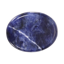 PATIKIL Thumb Worry Stone for Anxiety, Natural Oval Crystal Stone, Polished Gemstone Hand Carved Pocket Rock Anxiety Crystals for Women Stress Gifts Meditation, Indigo Blue