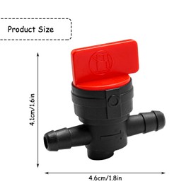 Rumyve 2Pcs Fuel Shut Off Valve,Durable Straight Gas Valve with 4Pcs Clampfor 1/4" Inline Fuel Lawn Mower Snow Blower Tractor