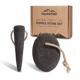 VALENTISE Pumice Stone Set - 2 Packs Natural Foot Scrubbers to Remove Dead Skin and Callusess, Pedicure Exfoliation Tools for Feet and Hands