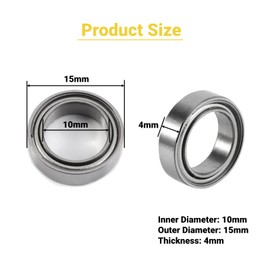 10Pcs Deep Groove Ball Bearings 6700ZZ Double-Shielded Thin Section Miniature Bearings 10x15x4mm for 3D Printer Wheel Bearings