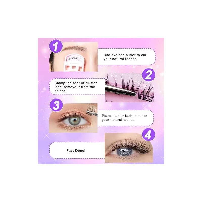 Kit de Pestañas Faux Mink Heracks Natural con 55 Unidades
