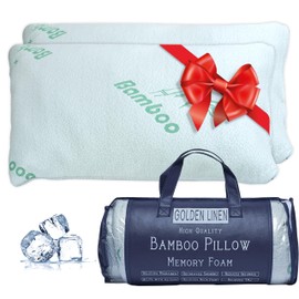 Rayon Derived from Bamboo Pillows king size set of 2 - Shredded Memory Foam Pillow - Hotel Quality Pillows for Sleeping Back, Stomach & Side - Washable King Memory Foam Pillows with Zipper