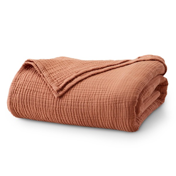 100% Cotton Muslin Full Queen Size Blanket | Soft, Breathable,