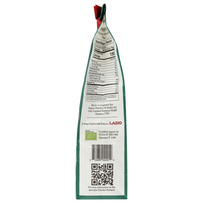 FRANKIES 457 Organic Messe Maniche Pasta, 16 OZ