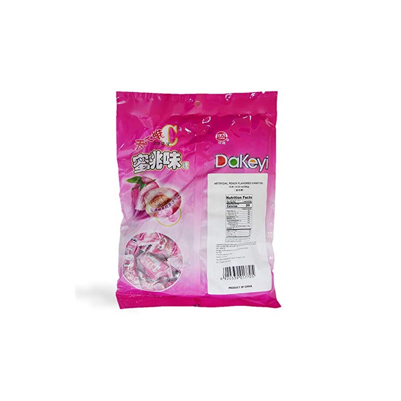 Hongyuan Fruit Candy 宏源 水果糖 350g (Peach Candy天天维C水蜜桃糖, pack of